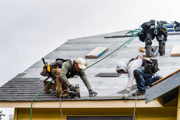 Professional Gutter Installation technician working in Plantation, FL